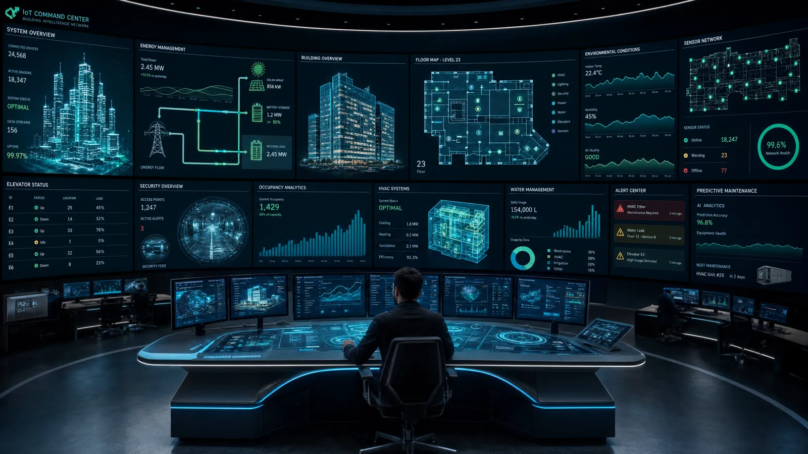 VeraWise IoT Komuta Merkezi - Gerçek zamanlı bina analitiği ve sensör ağı izleme